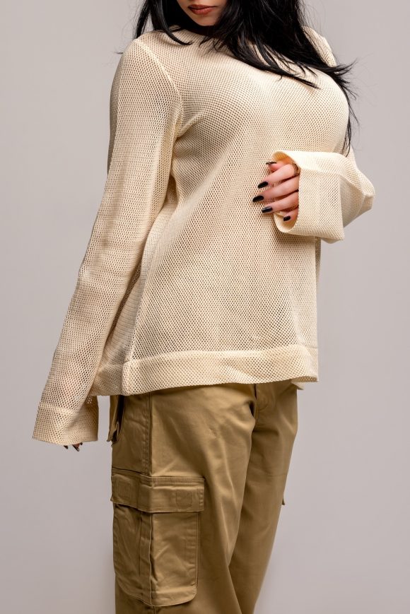 Pointelle-knit shirt