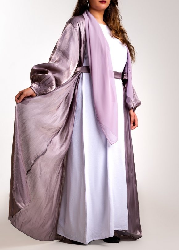 Shimmered Abaya with matching scarf and belt